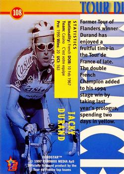 1997 Eurostar Tour de France #108 Jacky Durand Back